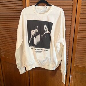 The Laundry Room Sweet Child of Wine Oversized White Graphic Sweatshirt